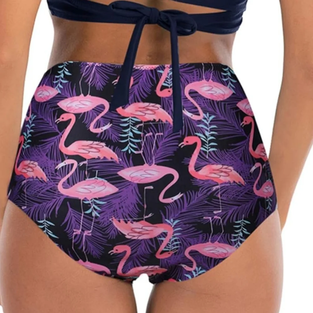 Womens High Waisted Bikini Tummy Control Ruched Bikino Bottom - NWOT